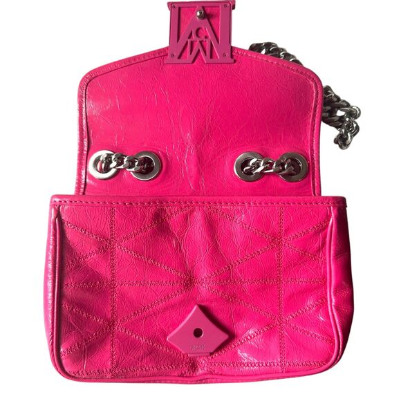 MCM Travia Quilted Shoulder Bag Pink Crushed Leather - Picture 5 of 6